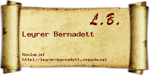 Leyrer Bernadett névjegykártya